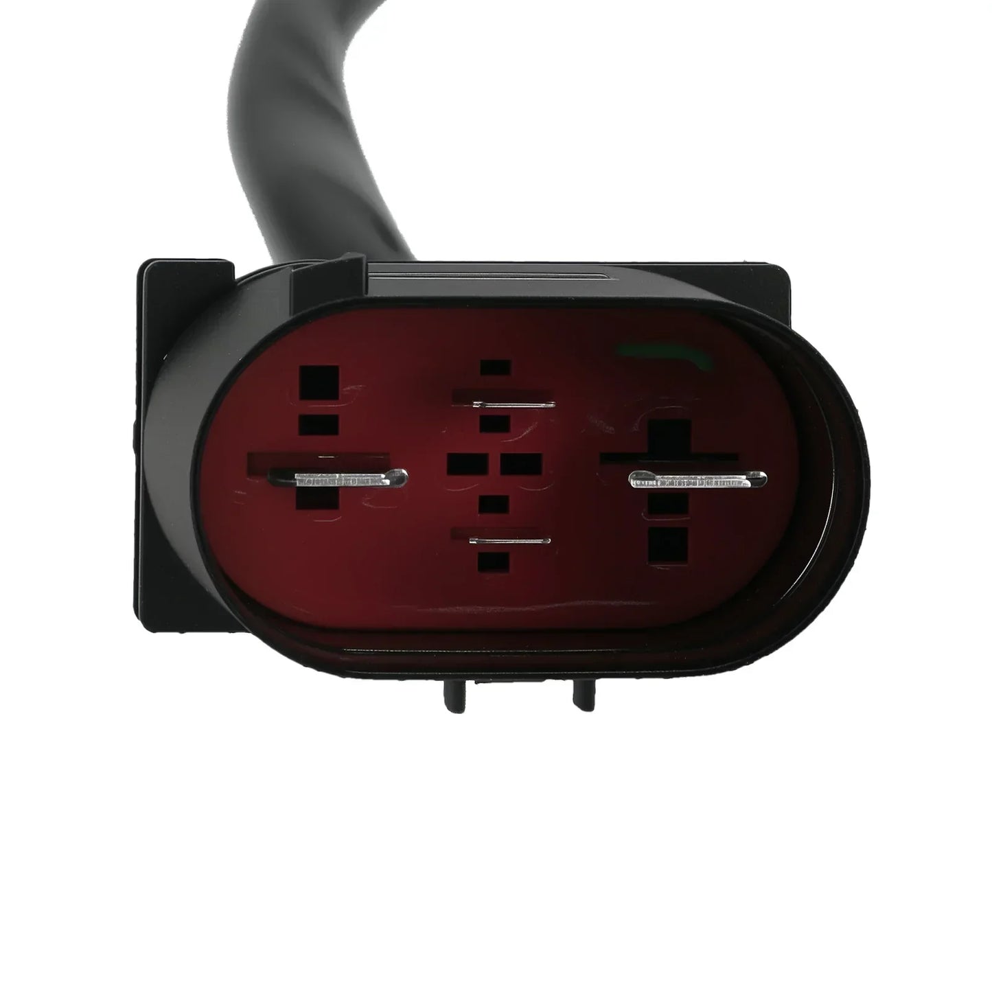 Czarny plastikowy złącze motoryzacyjne z czerwonym wnętrzem i metalowymi pinami do shroud assembly for porsche radiator cooling fan