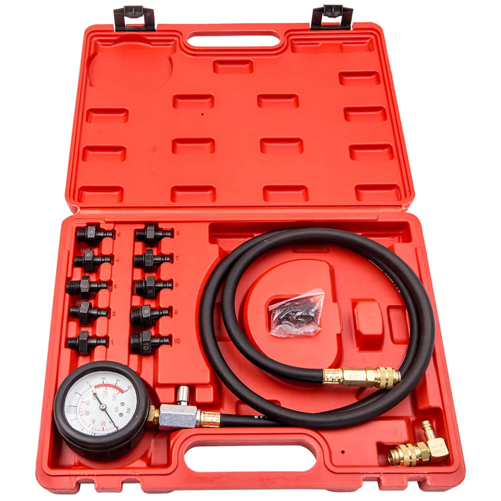 Motor Oljetryck Test Kit Tester Bil Garage Verktyg Olje Switch Port Adapters