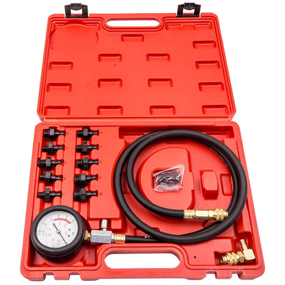 Motor Oljetryck Test Kit Tester Bil Garage Verktyg Olje Switch Port Adapters