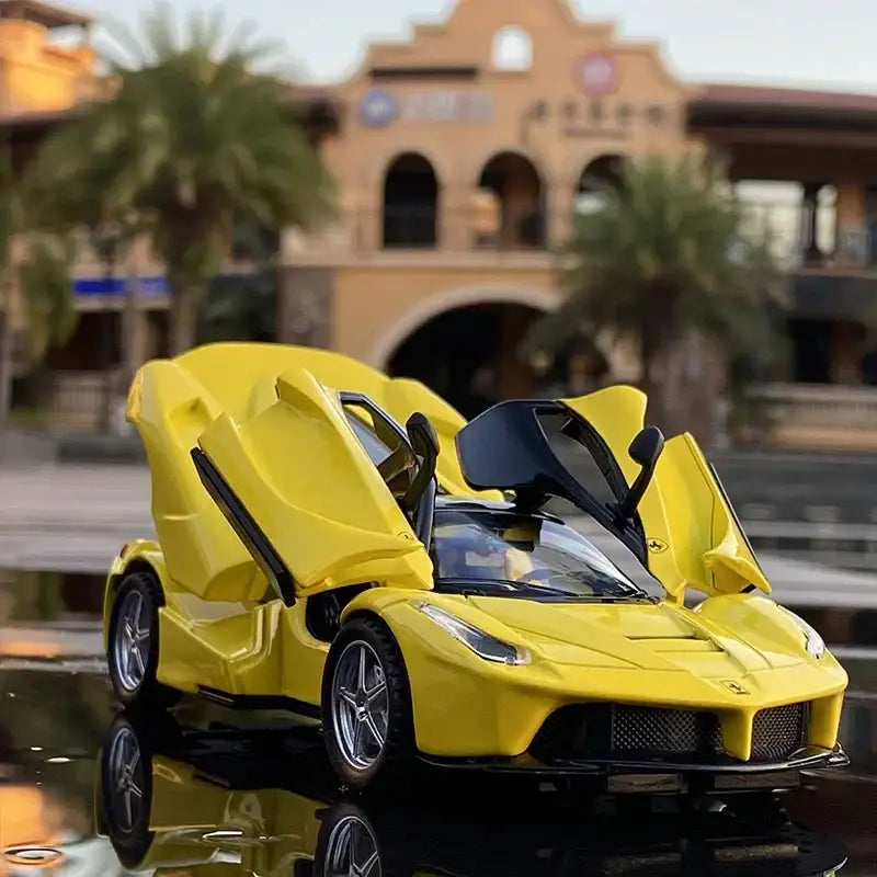 Ferrari LaFerrari 1:32 – Metalowy Model Samochodu Dla Dzieci - Żółty bez pudełka