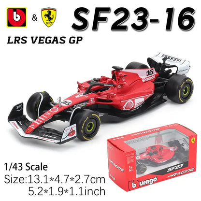 1:43 Ferrari SF24 SF23 F1 Metalowy Model Samochodu Wyścigowego Kolekcjonerski Leclerc Sainz Jr - 2023 SF23-16 GP 1