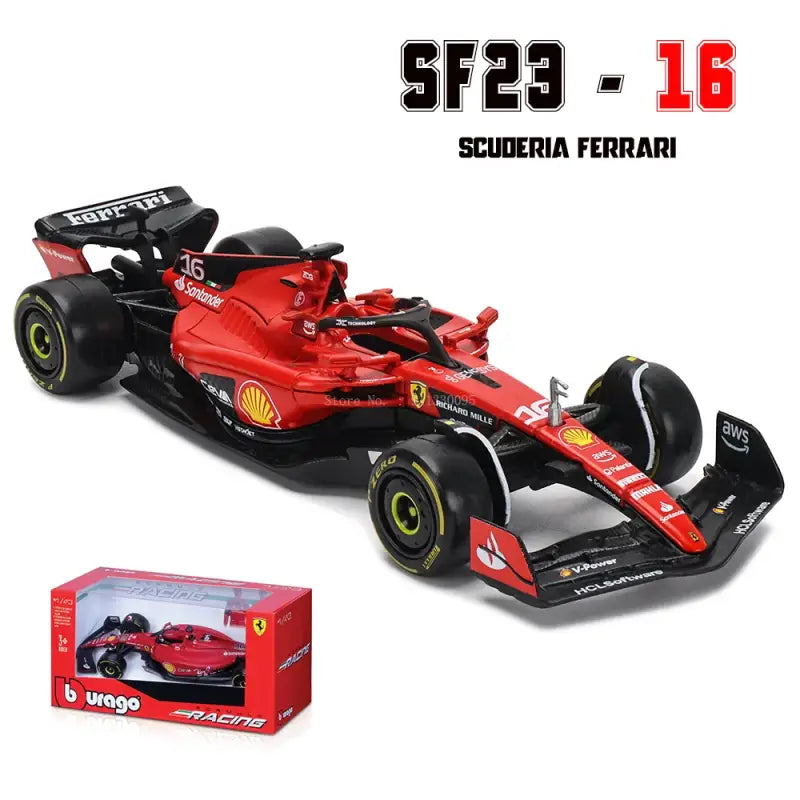 1:43 Ferrari SF24 SF23 F1 Metalowy Model Samochodu Wyścigowego Kolekcjonerski Leclerc Sainz Jr - 2023 SF23-16