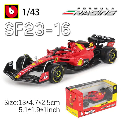1:43 Ferrari SF24 SF23 F1 Metalowy Model Samochodu Wyścigowego Kolekcjonerski Leclerc Sainz Jr - 2023 SF23-16 MZ 1