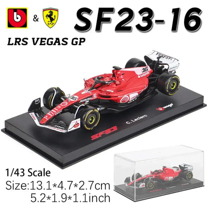1:43 Ferrari SF24 SF23 F1 Metalowy Model Samochodu Wyścigowego Kolekcjonerski Leclerc Sainz Jr - 2023 SF23-16 GP