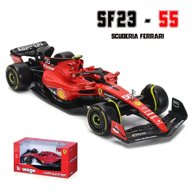 1:43 Ferrari SF24 SF23 F1 Metalowy Model Samochodu Wyścigowego Kolekcjonerski Leclerc Sainz Jr - 2023 SF23-55 1