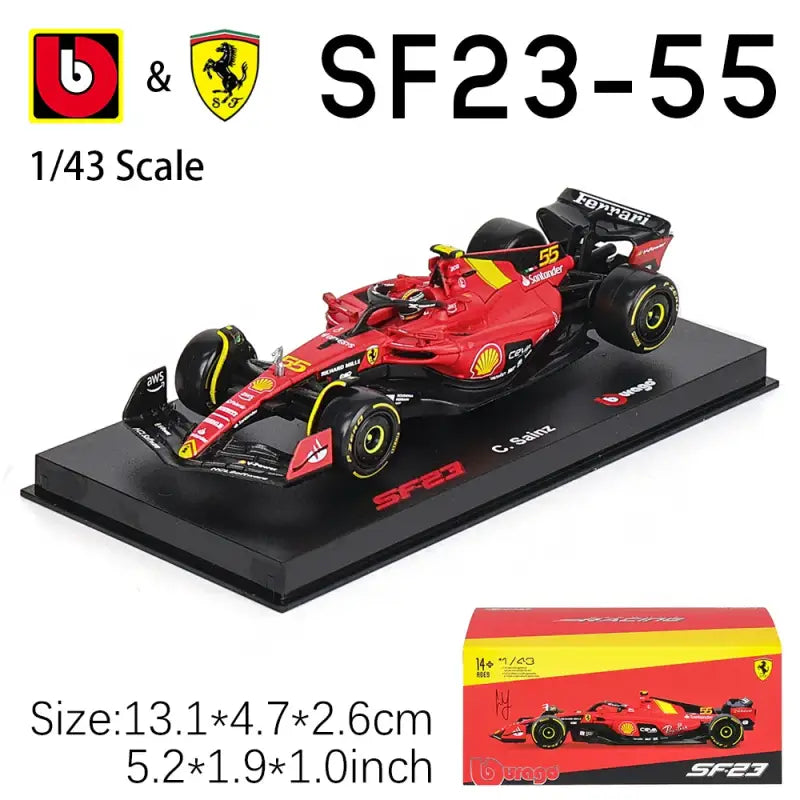 1:43 Ferrari SF24 SF23 F1 Metalowy Model Samochodu Wyścigowego Kolekcjonerski Leclerc Sainz Jr