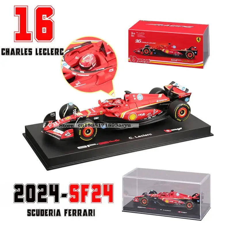 1:43 Ferrari SF24 SF23 F1 Metalowy Model Samochodu Wyścigowego Kolekcjonerski Leclerc Sainz Jr - 2024 SF24-16 1
