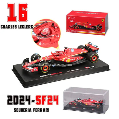 1:43 Ferrari SF24 SF23 F1 Metalowy Model Samochodu Wyścigowego Kolekcjonerski Leclerc Sainz Jr - 2024 SF24-16 1