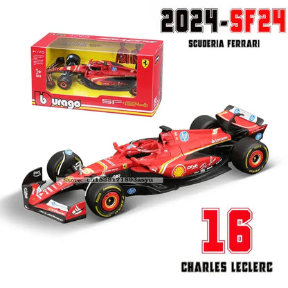 1:43 Ferrari SF24 SF23 F1 Metalowy Model Samochodu Wyścigowego Kolekcjonerski Leclerc Sainz Jr - 2024 SF24-16