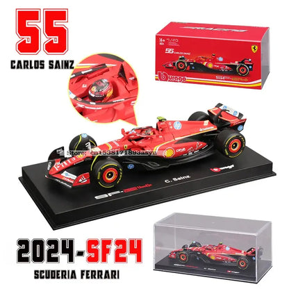 1:43 Ferrari SF24 SF23 F1 Metalowy Model Samochodu Wyścigowego Kolekcjonerski Leclerc Sainz Jr - 2024 SF24-55 1