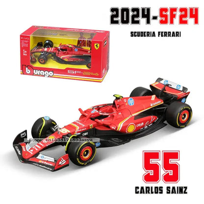 1:43 Ferrari SF24 SF23 F1 Metalowy Model Samochodu Wyścigowego Kolekcjonerski Leclerc Sainz Jr - 2024 SF24-55