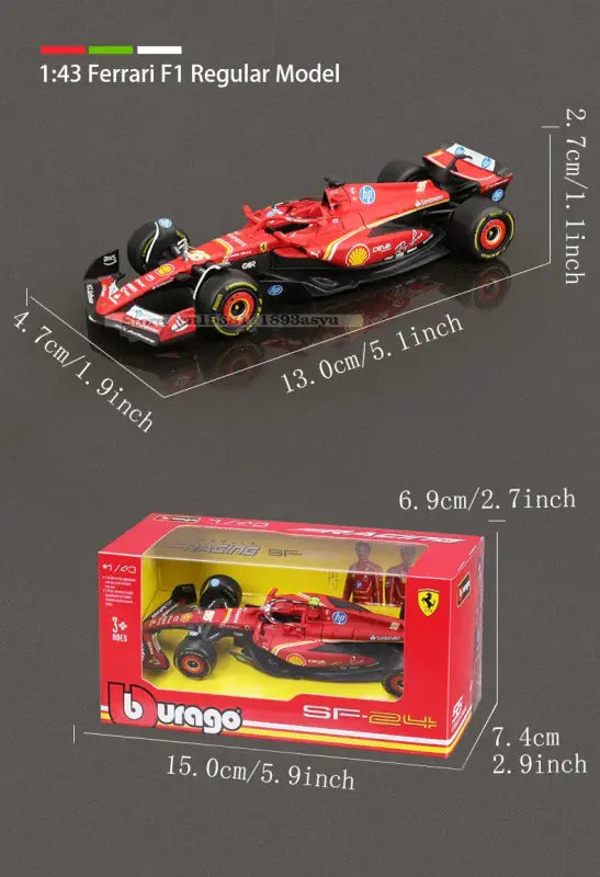 1:43 Ferrari SF24 SF23 F1 Metalowy Model Samochodu Wyścigowego Kolekcjonerski Leclerc Sainz Jr