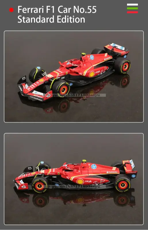 1:43 Ferrari SF24 SF23 F1 Metalowy Model Samochodu Wyścigowego Kolekcjonerski Leclerc Sainz Jr