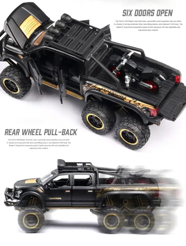 Ford F150 Raptor 1:24 Metalowy Model Pickup Niebieski Zabawka 3 +