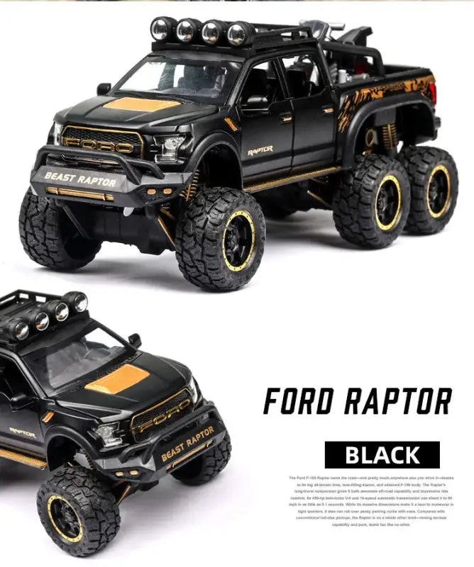 Ford F150 Raptor 1:24 Metalowy Model Pickup Niebieski Zabawka 3 +