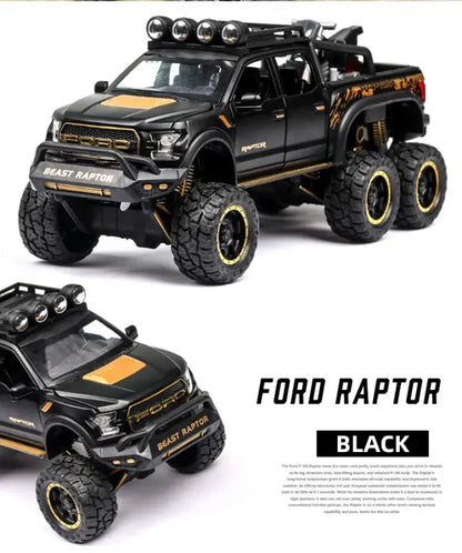 Ford F150 Raptor 1:24 Metalowy Model Pickup Niebieski Zabawka 3 +