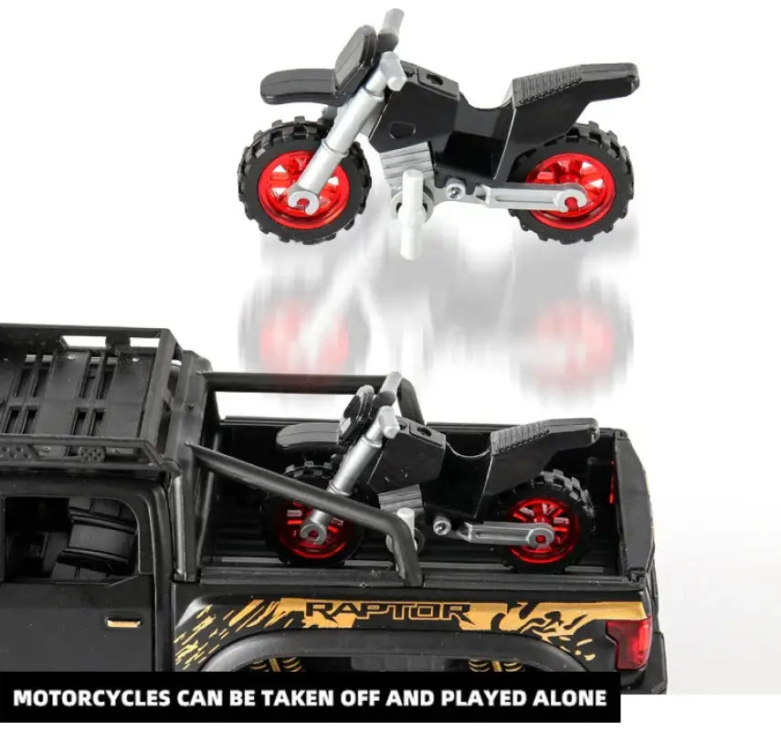 Ford F150 Raptor 1:24 Metalowy Model Pickup Niebieski Zabawka 3 +