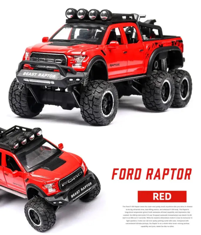 Ford F150 Raptor 1:24 Metalowy Model Pickup Niebieski Zabawka 3 +