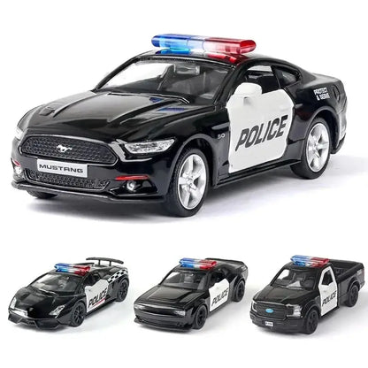 Ford Lamborghini Challenger 1/36 – Model Policyjny z Mechanizmem Cofania Zabawka dla Chłopca