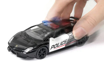 Ford Lamborghini Challenger 1/36 – Model Policyjny z Mechanizmem Cofania Zabawka dla Chłopca