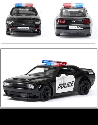 Ford Lamborghini Challenger 1/36 – Model Policyjny z Mechanizmem Cofania Zabawka dla Chłopca