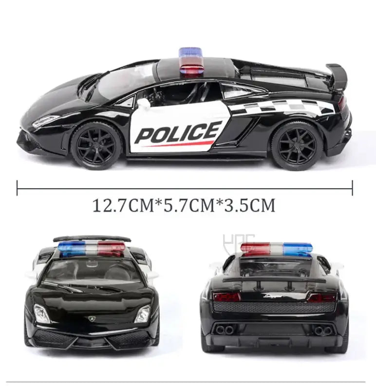 Ford Lamborghini Challenger 1/36 – Model Policyjny z Mechanizmem Cofania Zabawka dla Chłopca