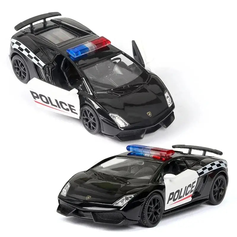 Ford Lamborghini Challenger 1/36 – Model Policyjny z Mechanizmem Cofania Zabawka dla Chłopca