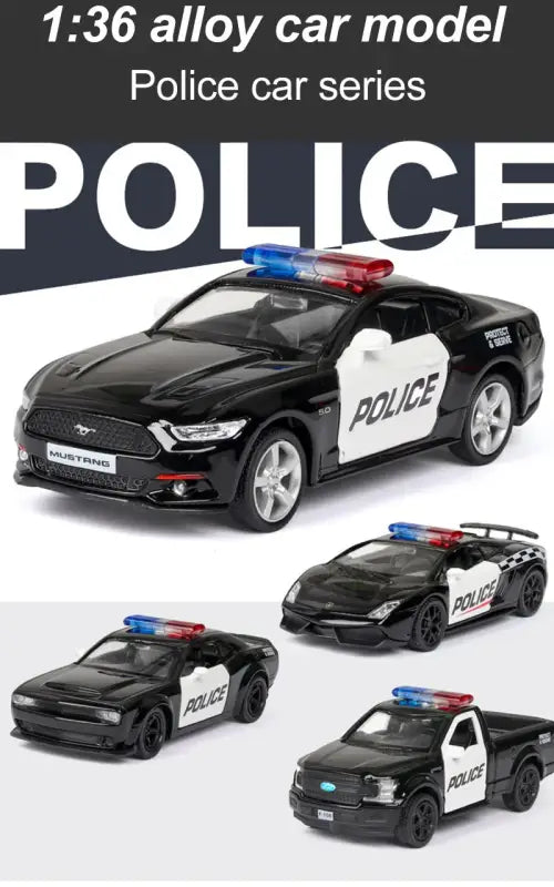 Ford Lamborghini Challenger 1/36 – Model Policyjny z Mechanizmem Cofania Zabawka dla Chłopca