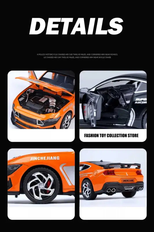 Mustang GT500 1:32 Metalowy Model Fast & Furious Z Dźwiękiem i Światłem - Czarny bez pudełka