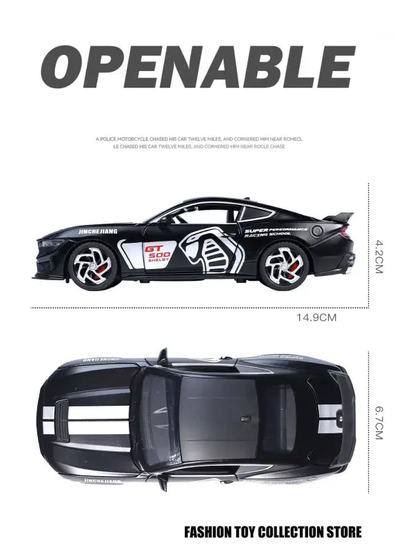 Mustang GT500 1:32 Metalowy Model Fast & Furious Z Dźwiękiem i Światłem - Czarny bez pudełka