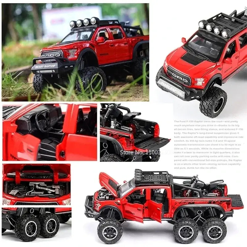 Ford Raptor F150 1/28 – Metalowy Model z Dźwiękiem i Światłem