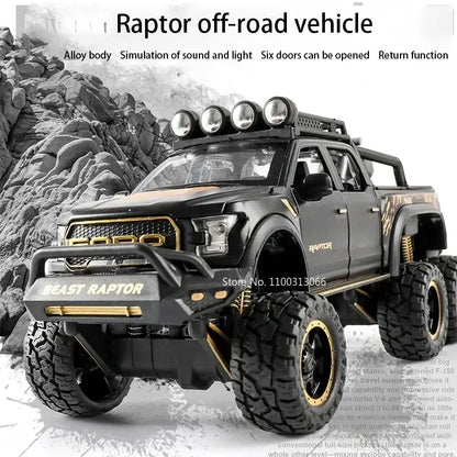Ford Raptor F150 1/28 – Metalowy Model z Dźwiękiem i Światłem