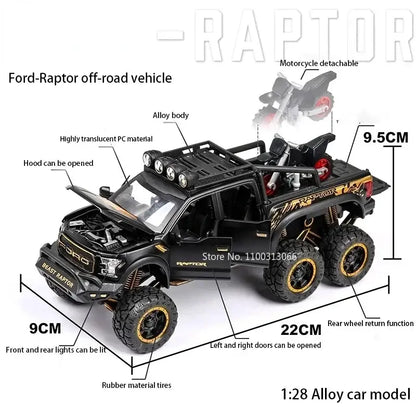 Ford Raptor F150 1/28 – Metalowy Model z Dźwiękiem i Światłem