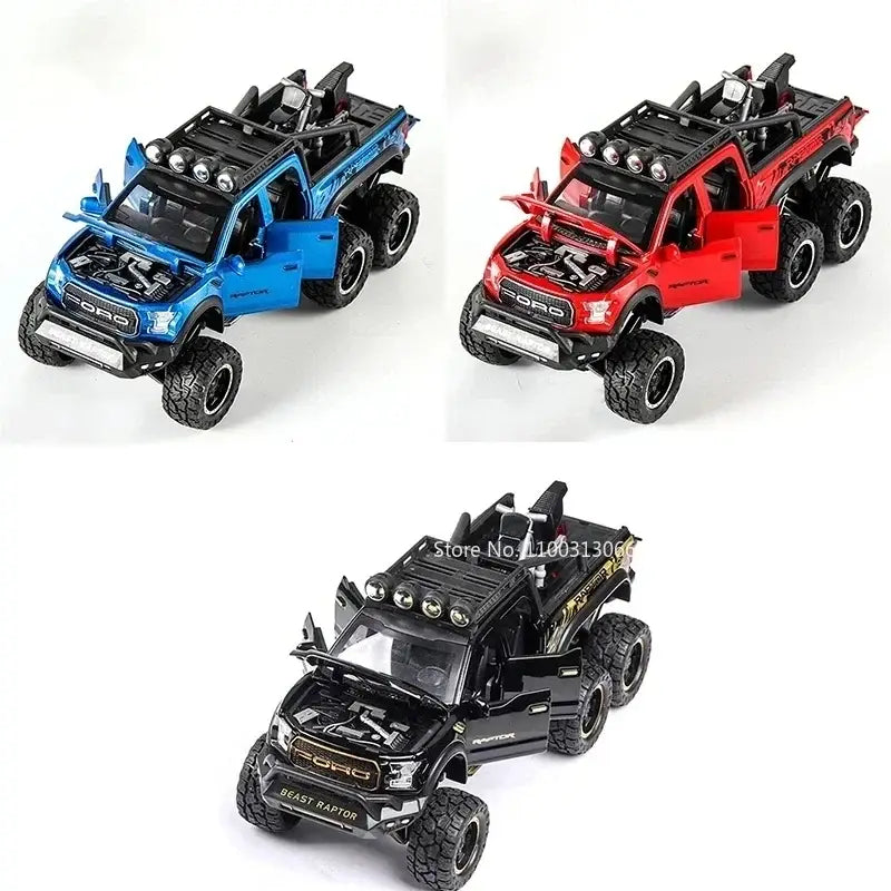 Ford Raptor F150 1/28 – Metalowy Model z Dźwiękiem i Światłem