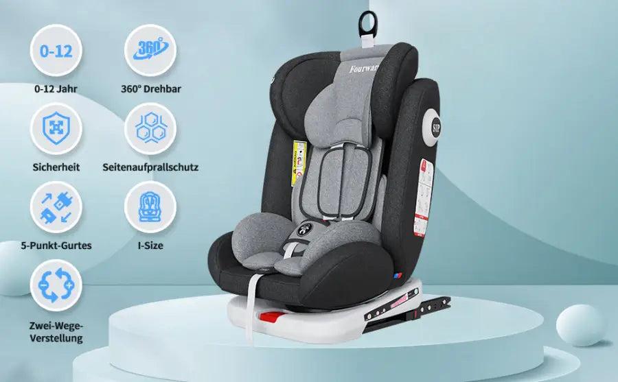 Fotelik Samochodowy Dziecięcy 360° ISOFIX 9-36KG Grupa 0-3