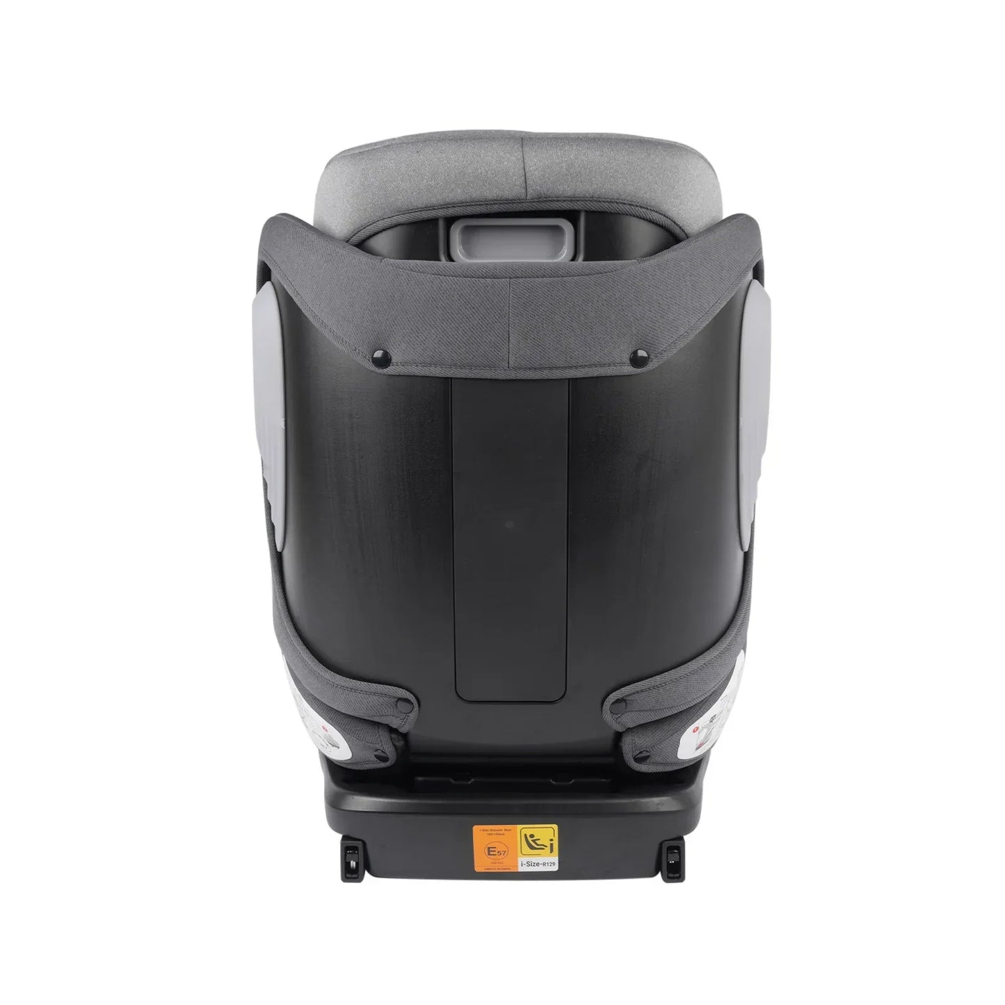 Fotelik samochodowy isofix ece r129 szaro-czarny z tapicerką tkaninową i plastikową ramą dla dzieci 3-12 lat