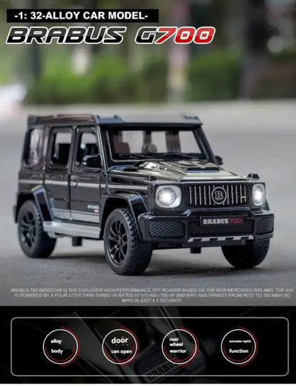 G700 1:32 – Metalowy Model Samochodu Terenowego z Dźwiękiem i Światłem Zabawka dla Dzieci