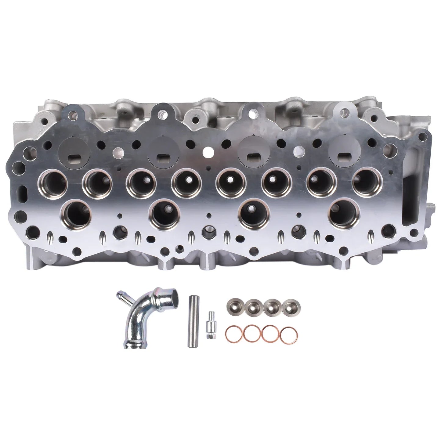Srebrna metaliczna głowica cylindra do ford ranger mazda b-series 2,5 l td 4wd md25ti z frezowaną powierzchnią