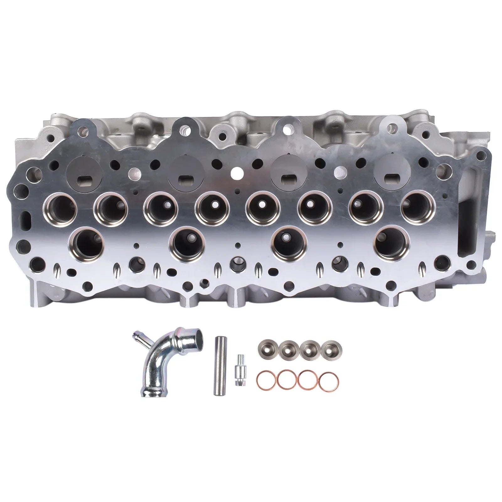 Srebrna metaliczna głowica cylindra do ford ranger mazda b-series 2,5 l td 4wd md25ti z frezowaną powierzchnią
