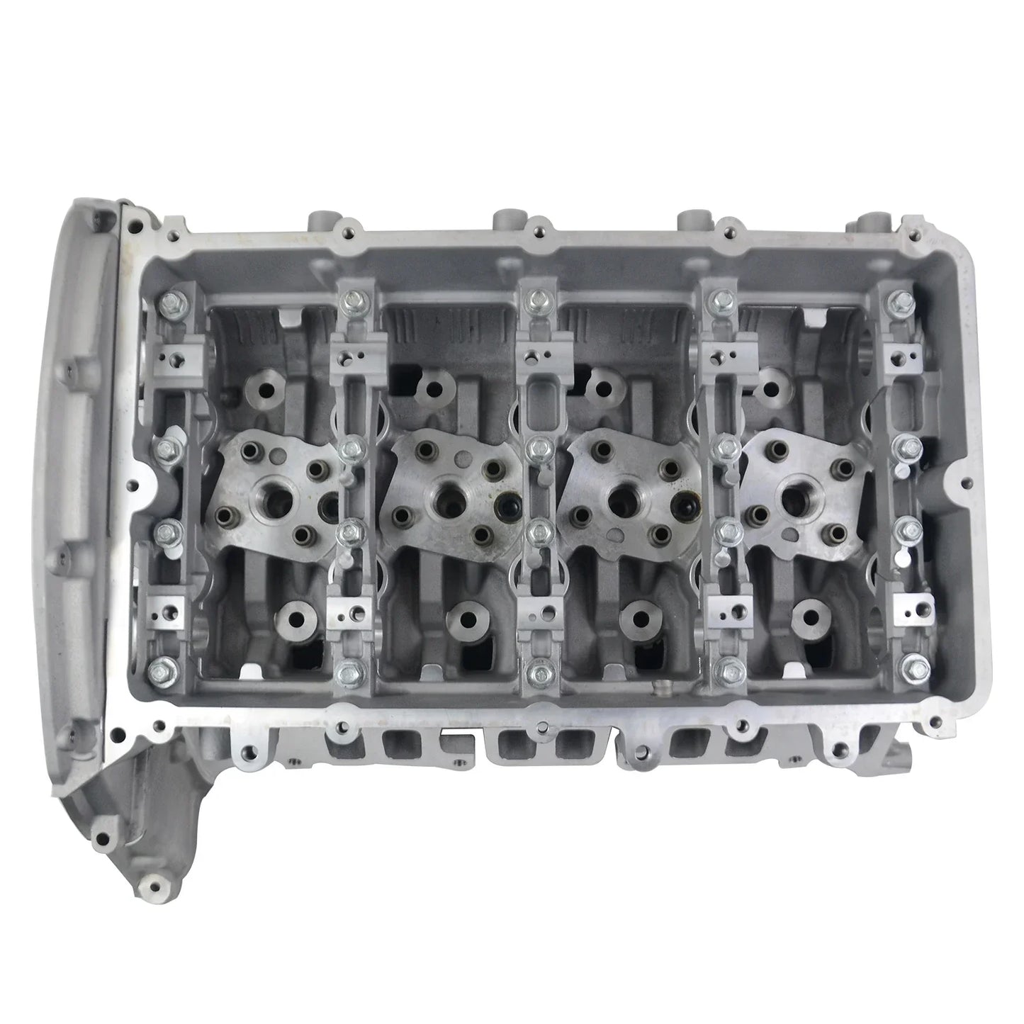 Srebrna aluminiowa głowica cylindra ford transit 2,4 tdci 2004 2006 z czterema komorami zaworowymi do platform chassis