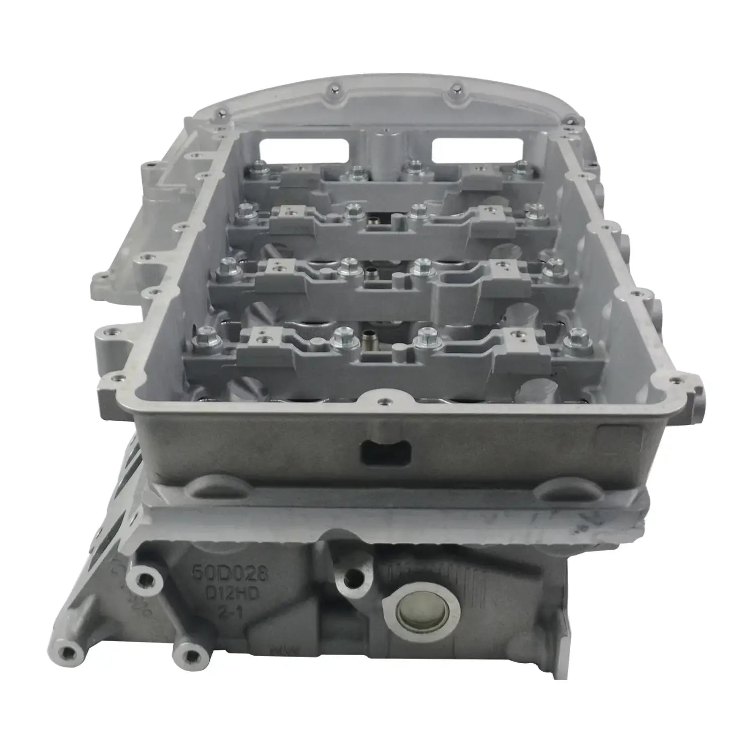 Szara metaliczna głowica cylindra ford transit 24 tdci 2004 2006 z machiniowanymi powierzchniami i mocowaniami bolcami replacement for transit platform chassis