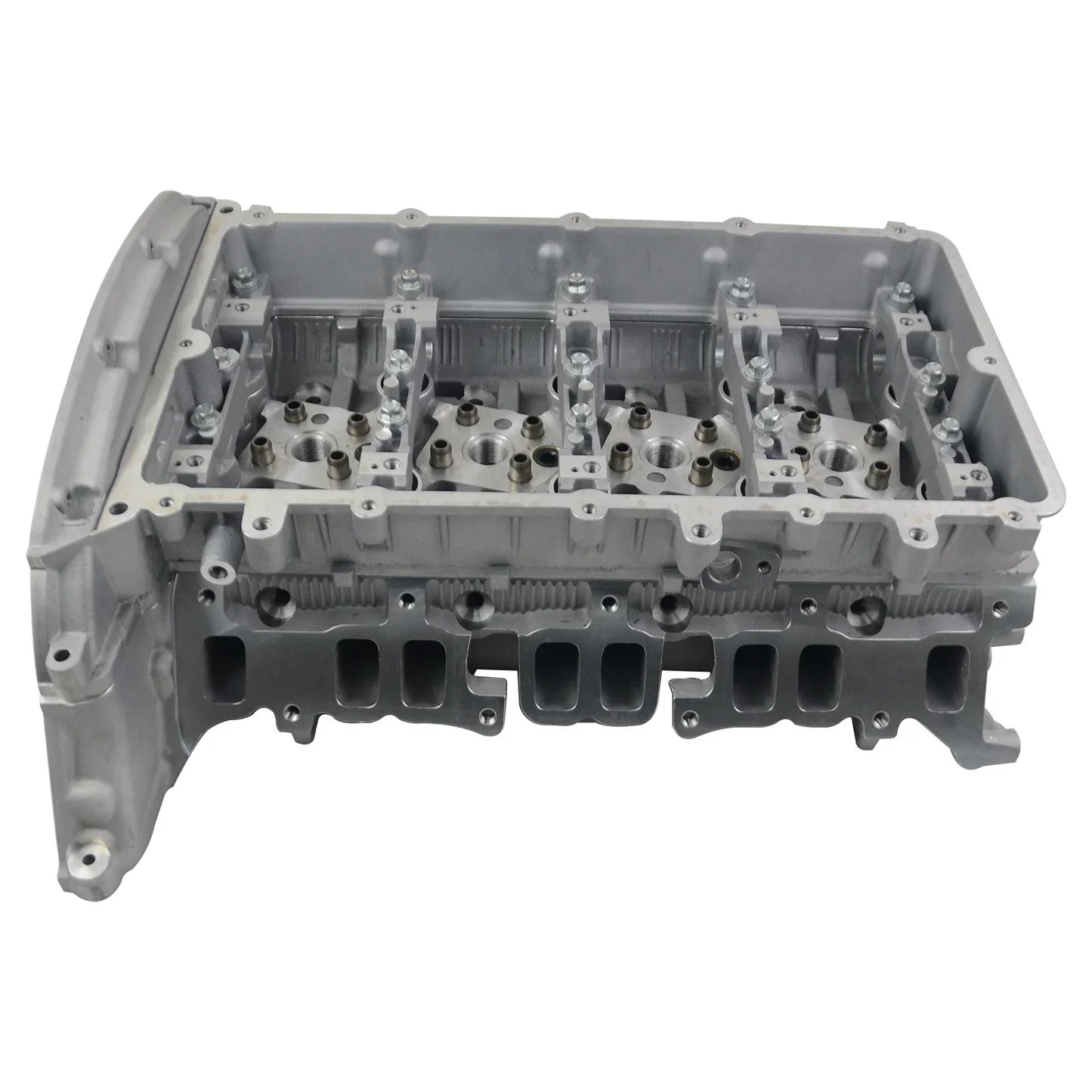 Szara metaliczna głowica cylindra ford transit 2,4 tdci 2004 2006 z precyzyjnymi powierzchniami do platform chassis
