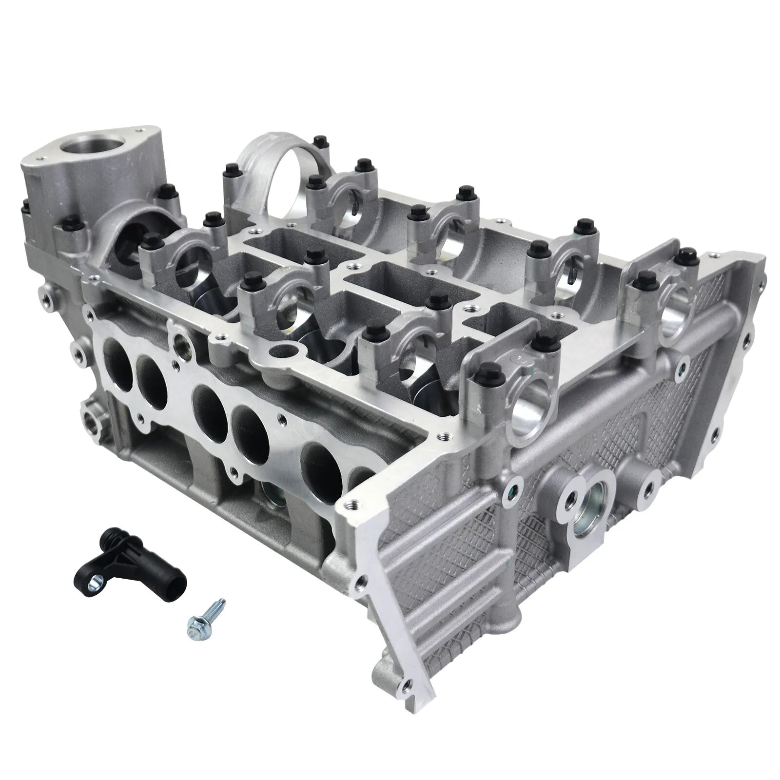 Srebrna aluminiowa głowica silnika cm5g6c032cb z czarnymi gumowymi tulejami do tourneo connect