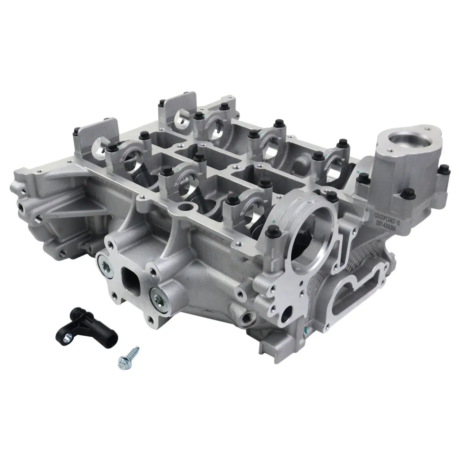 Srebrna aluminiowa głowica silnika cm5g6c032cb do ford focus b max c max mondeo fiesta 1.0 ecoboost z czarnymi śrubami i komponentem tourneo connect