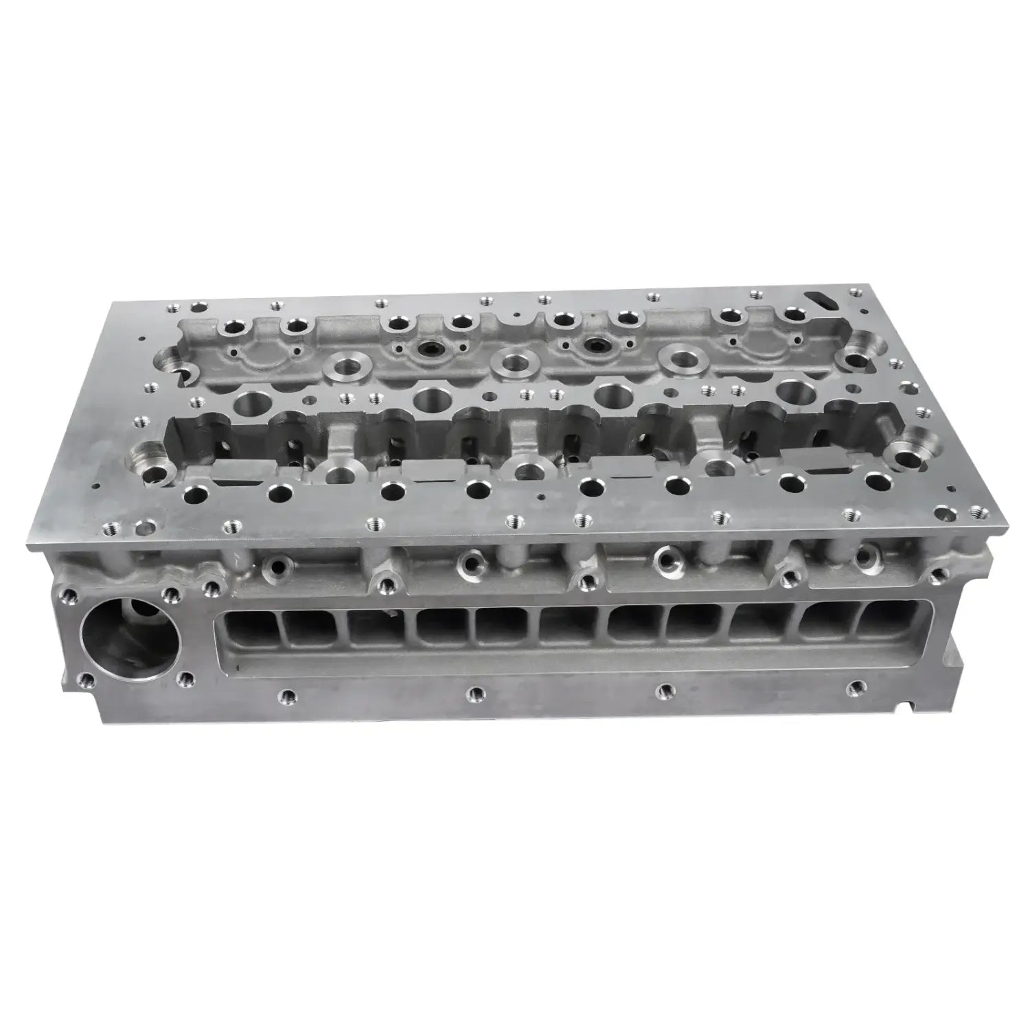 Srebrna metalowa głowica cylindra ap01 z wieloma otworami na śruby do iveco daily i fiat ducato 2 3 d