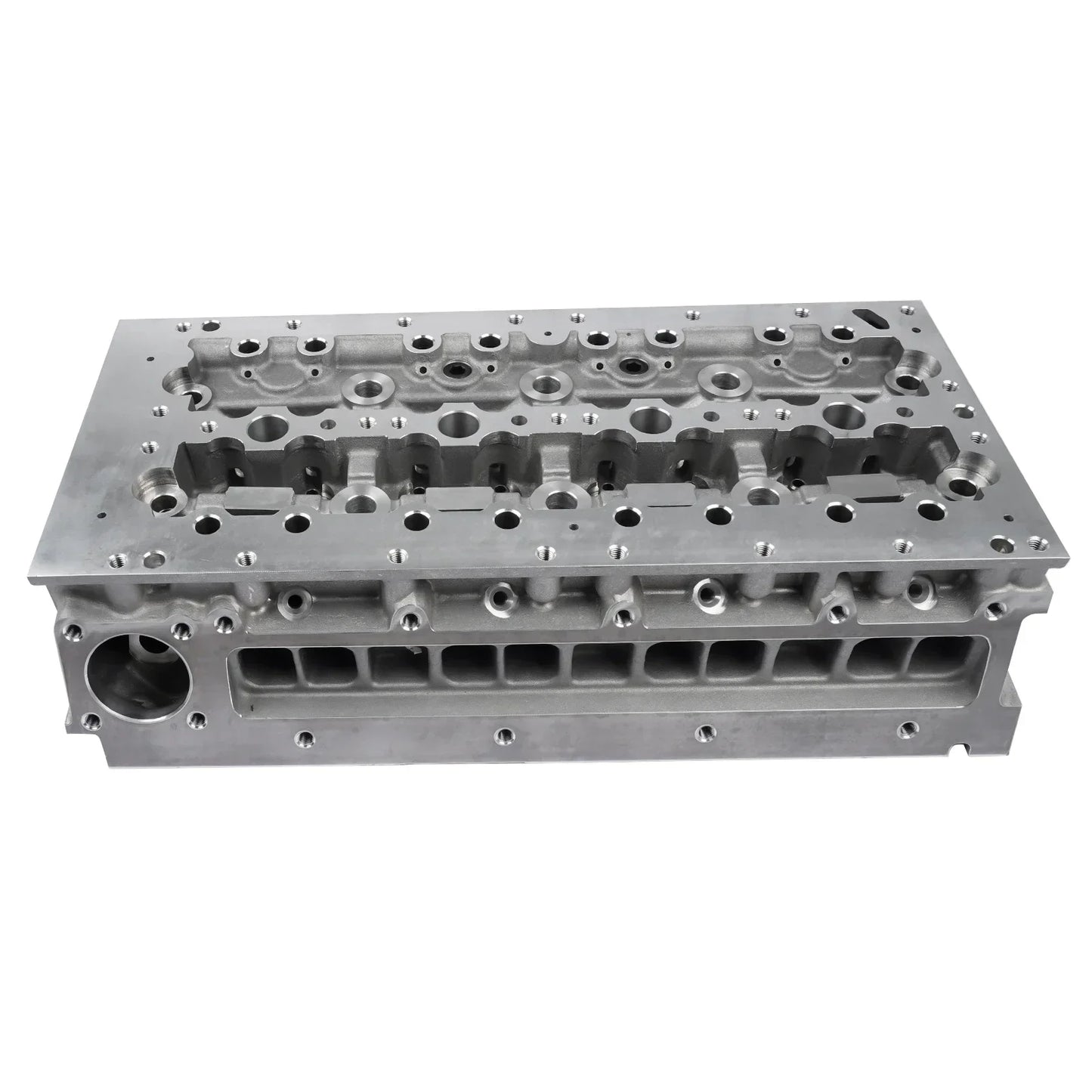Srebrna metalowa głowica cylindra ap01 z wieloma otworami na śruby do iveco daily i fiat ducato 2 3 d
