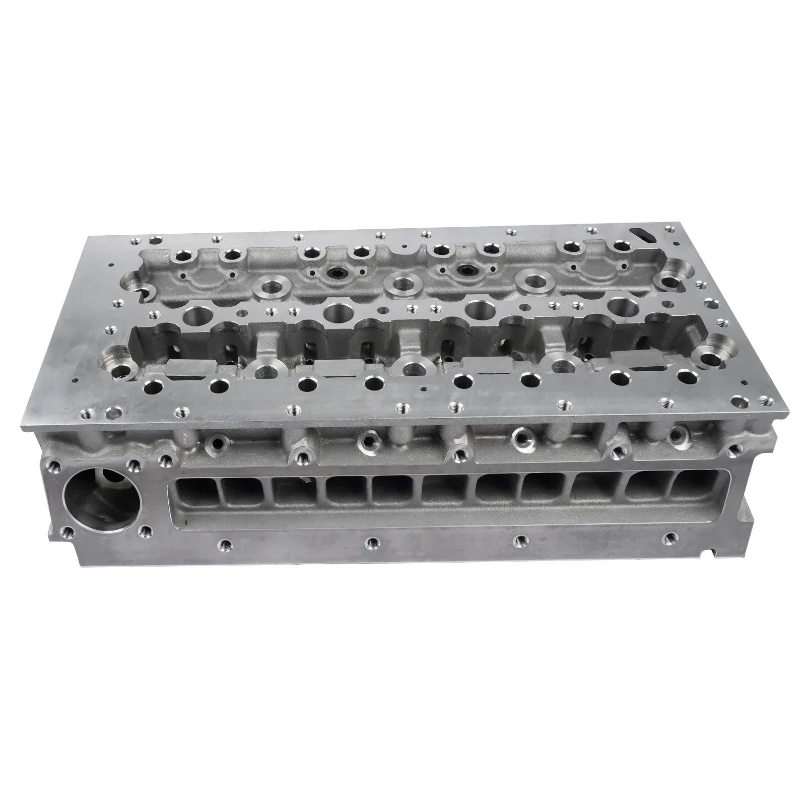 Srebrna metalowa głowica cylindra ap01 z wieloma otworami na śruby do iveco daily i fiat ducato 2 3 d