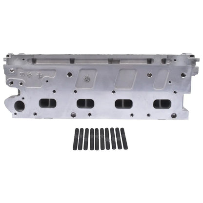 Srebrna aluminiowa głowica silnika vw amarok crafter tdi 16v 2.0 16v z pięcioma owalnymi gniazdami zaworów i czarnymi śrubami