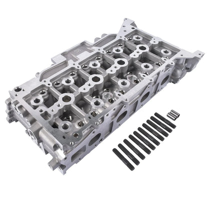 Srebrna aluminiowa głowica cylindrów ap03 z czarnymi śrubami i pinami do ford transit 2.0 ecoblue