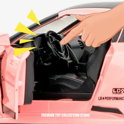 GTR-CSR2 Fast & Furious 1:32 – Metalowy Model Samochodu z Efektami Dźwiękowymi i Świetlnymi - Czarny bez pudełka